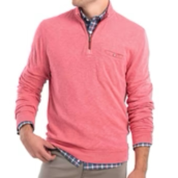 Johnnie-O Keane quarter zip pullover Large red/pink - Picture 13 of 14
